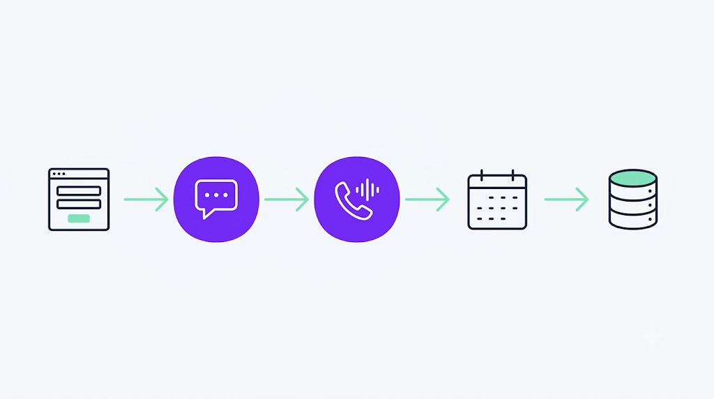  Hybrid AI strategy: WhatsApp chatbot for initial qualification, voice agent for closing meetings